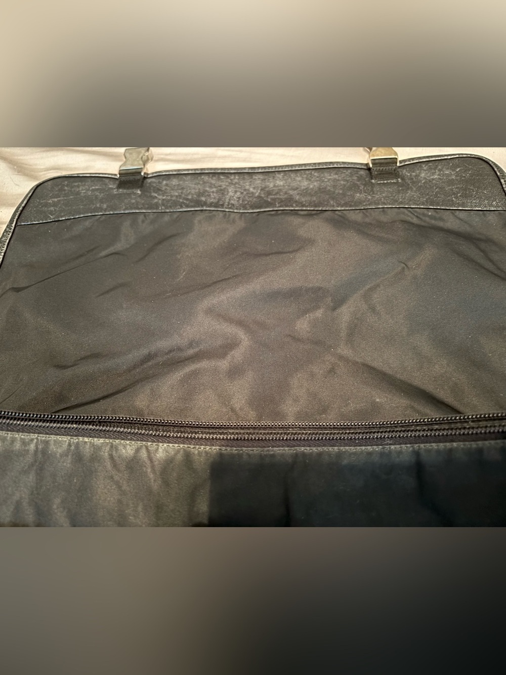 Authentic Vintage Prada Black Tessuto Nylon Double Buckle Messenger Bag - Picture 11 of 16
